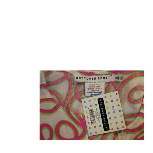 GRETCHEN SCOTT Sz S Small Mommy & Me Tunic String Thing Pink Green NWT - Picture 2 of 8